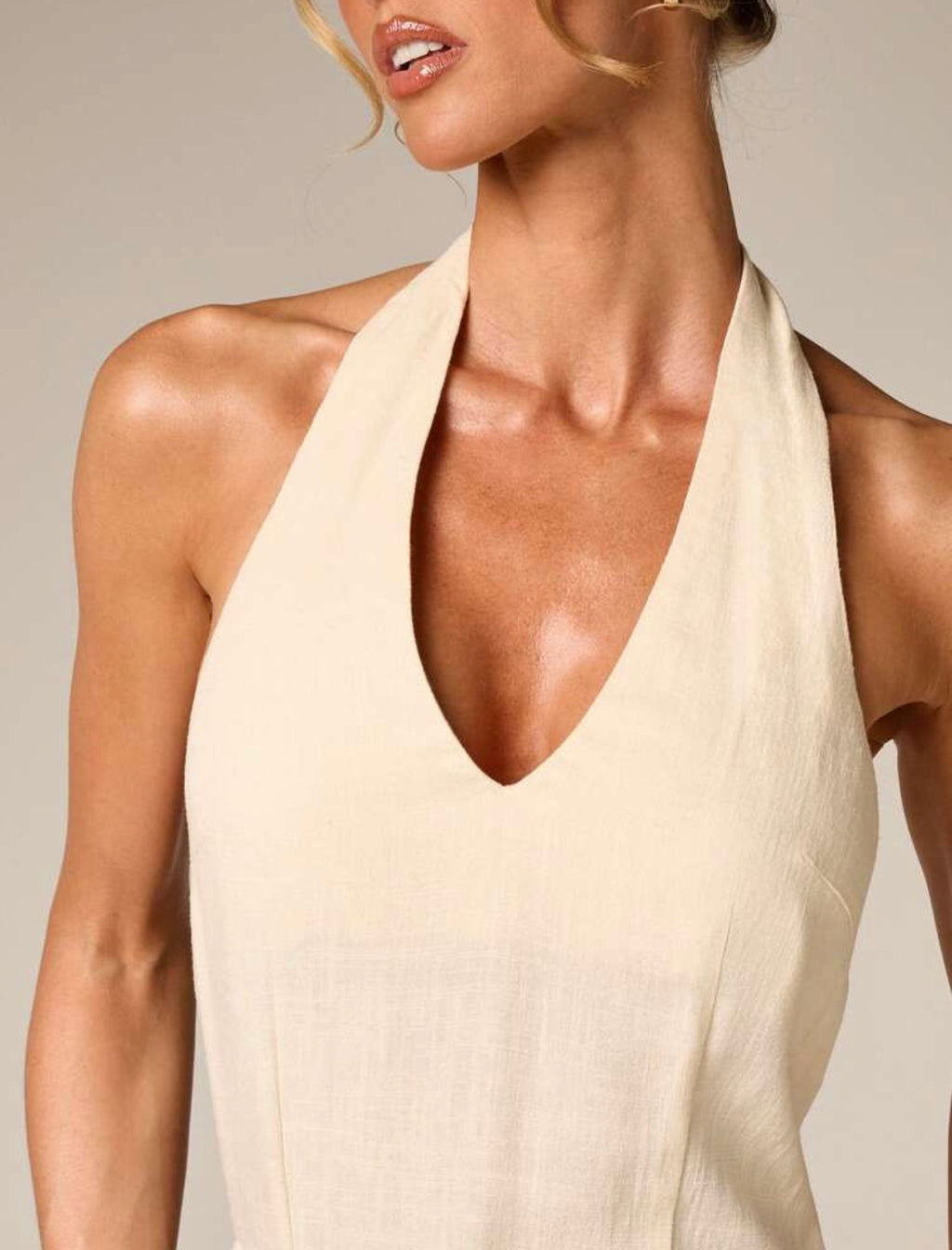 Lorane Linen Blend Fringe Maxi dress