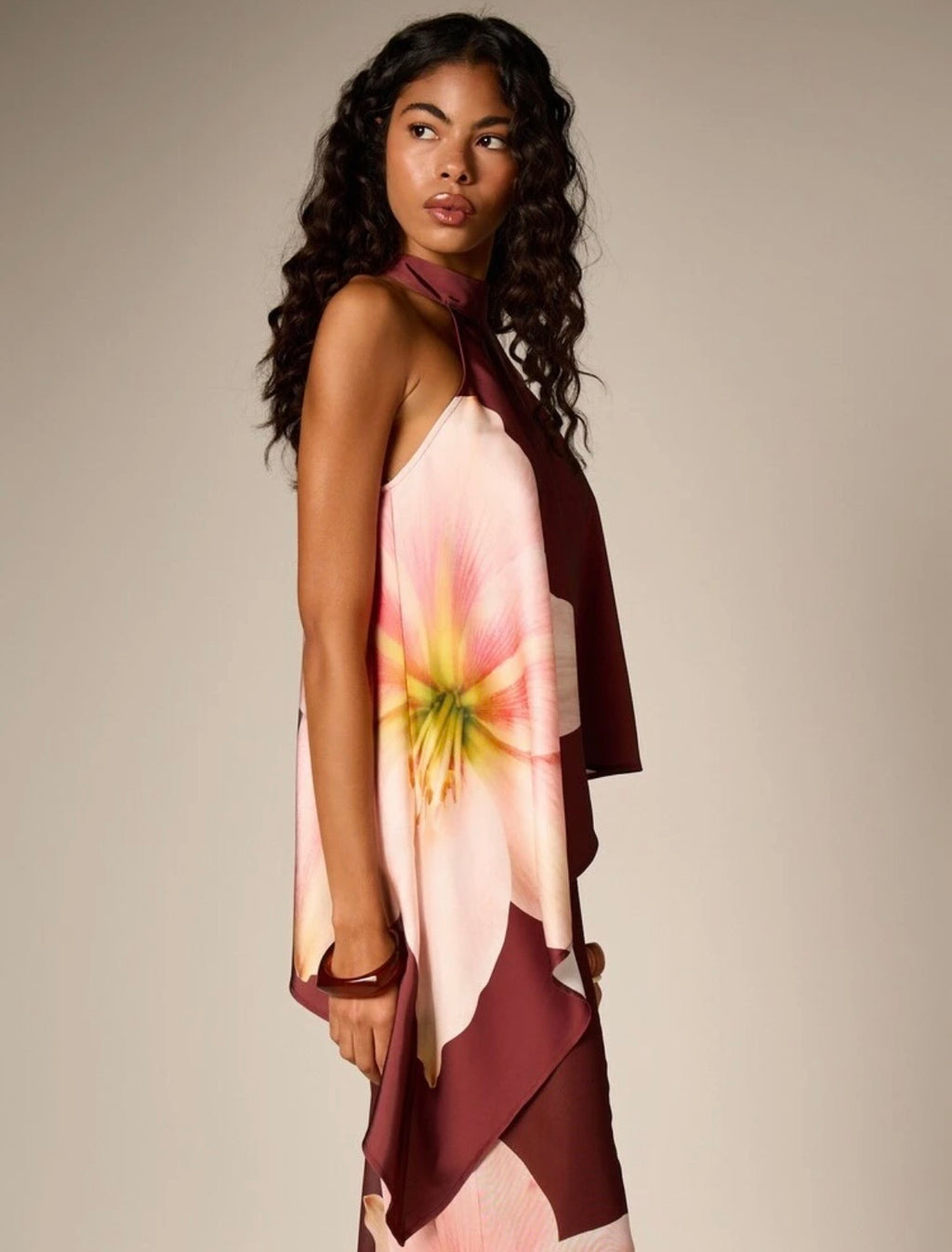 Palermo Floral Satin Halter Top