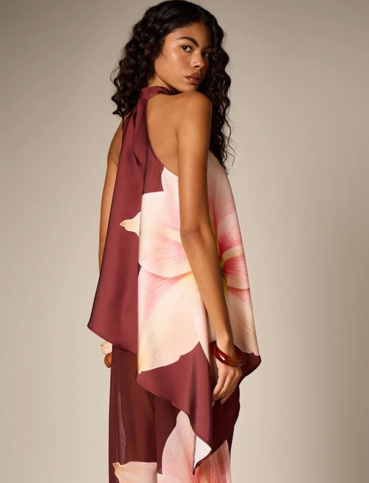 Palermo Floral Satin Halter Top