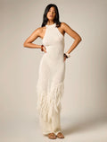 Chloe Crochet Fringe Maxi Dress