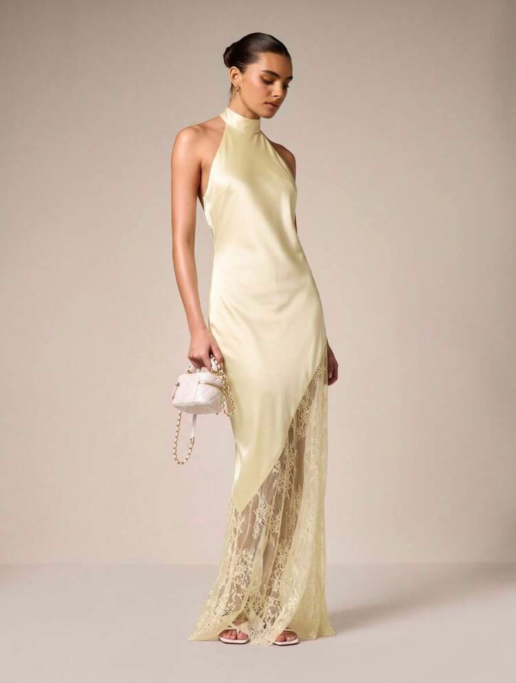 Patricia Satin Lace Maxi Dress