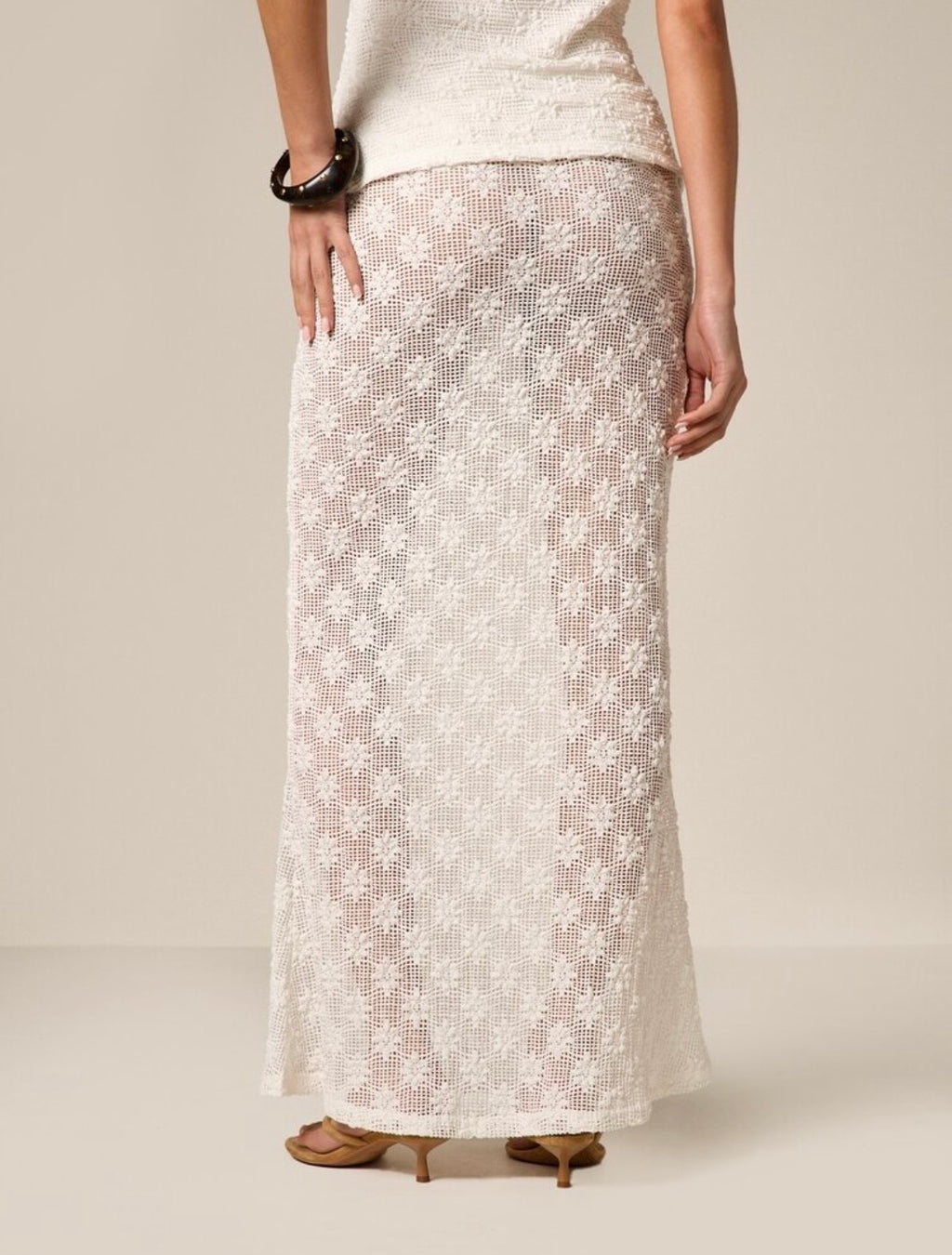 Julia Textured Top & Lace Maxi Skirt Set