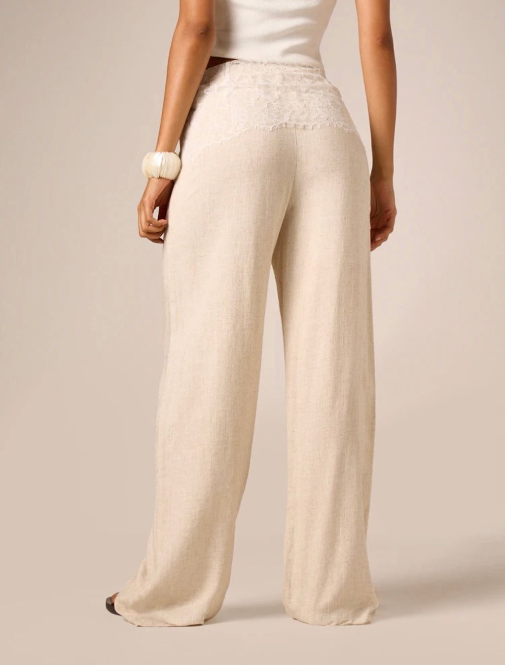Madison Linen Lace Waistband Pants