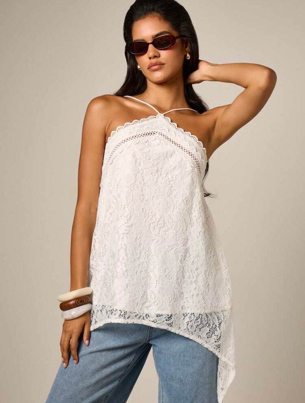 Sarah Lace Halter Cami Top