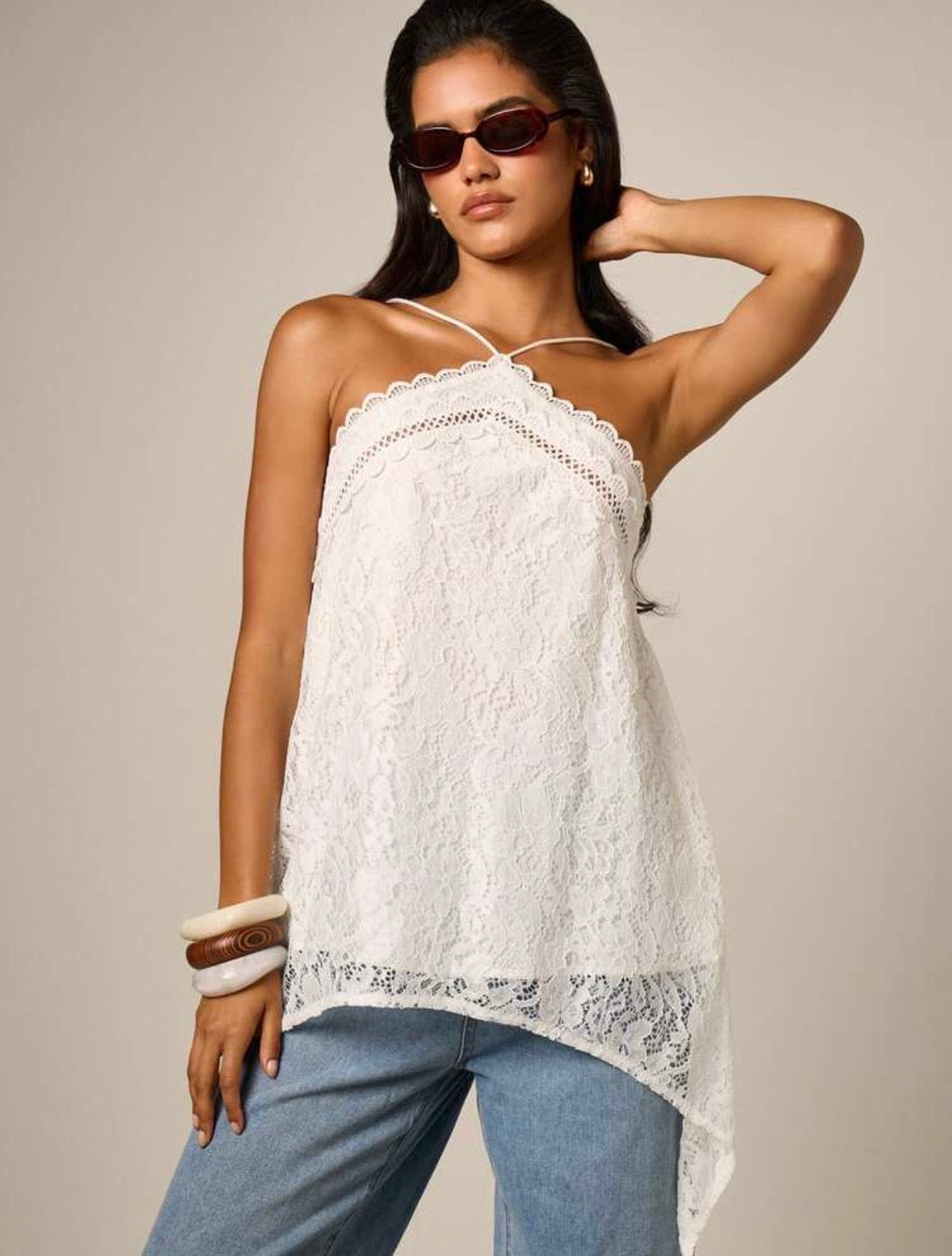 Sarah Lace Halter Cami Top