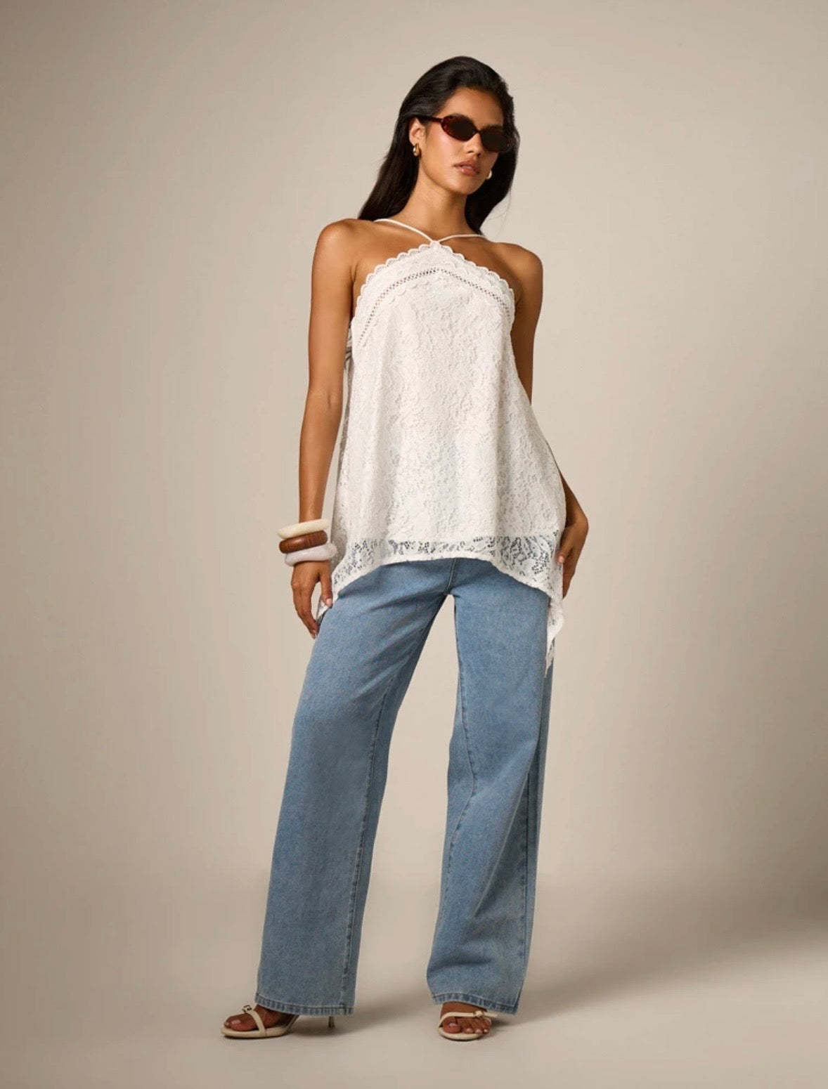 Sarah Lace Halter Cami Top