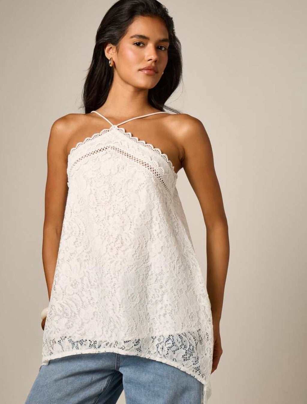 Sarah Lace Halter Cami Top