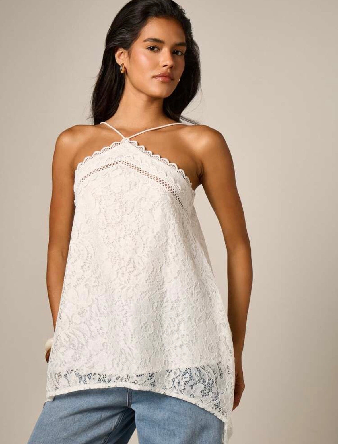 Sarah Lace Halter Cami Top
