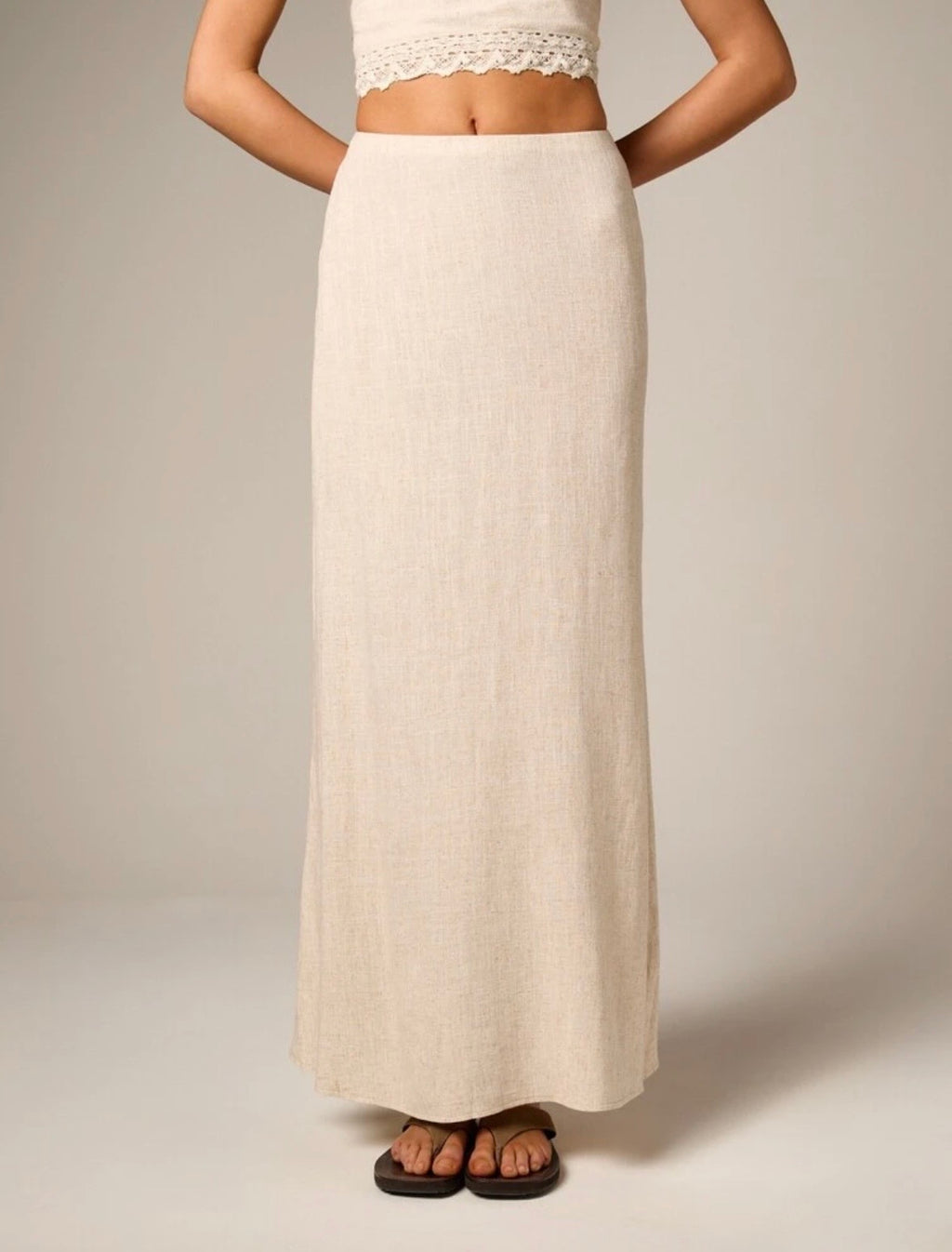 Lena Linen Blend Maxi Skirt