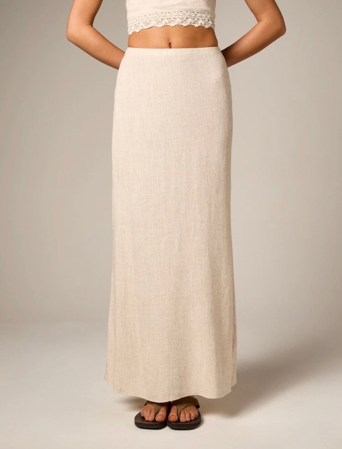 Lena Linen Blend Maxi Skirt