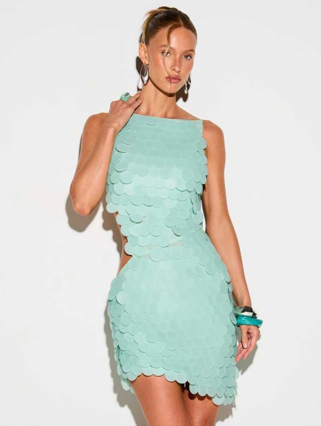 Federica Handmade Sequin Mini Dress - Turquoise