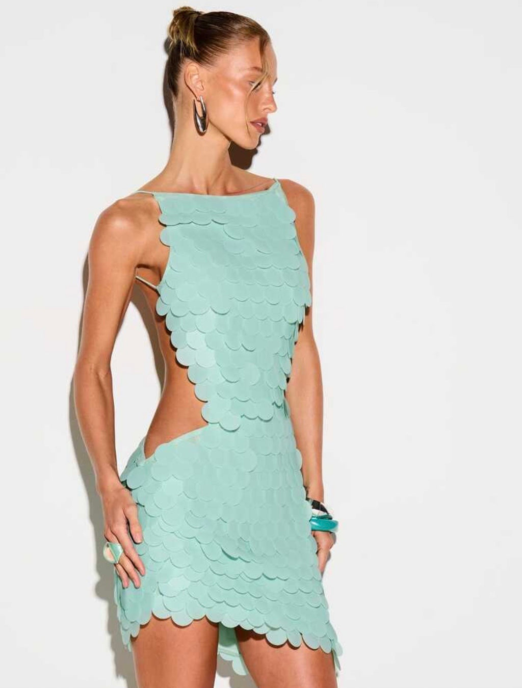 Federica Handmade Sequin Mini Dress - Turquoise