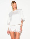 Regina Satin Lace Trim Mini Dress