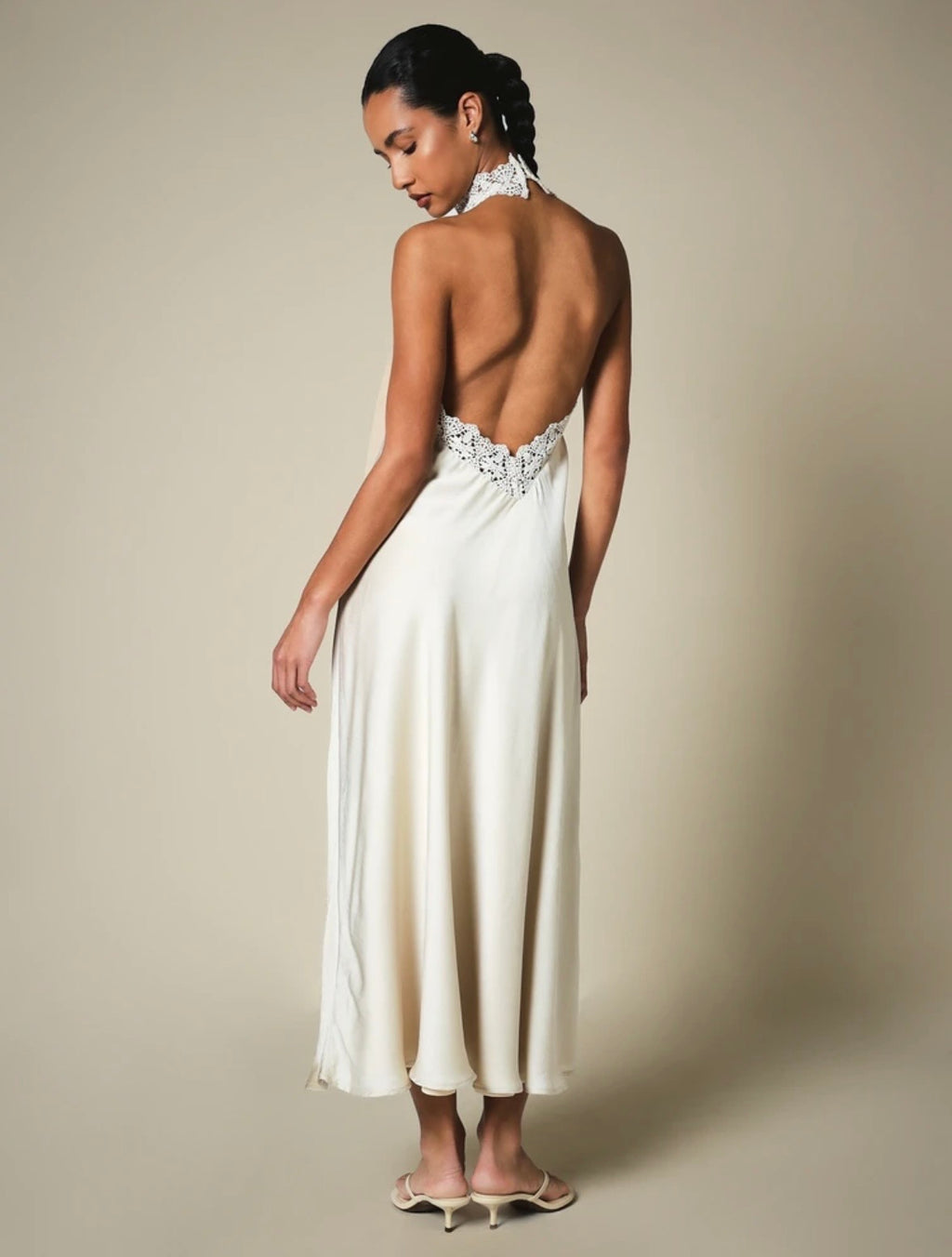 Maddy Lace Halter Midi Dress