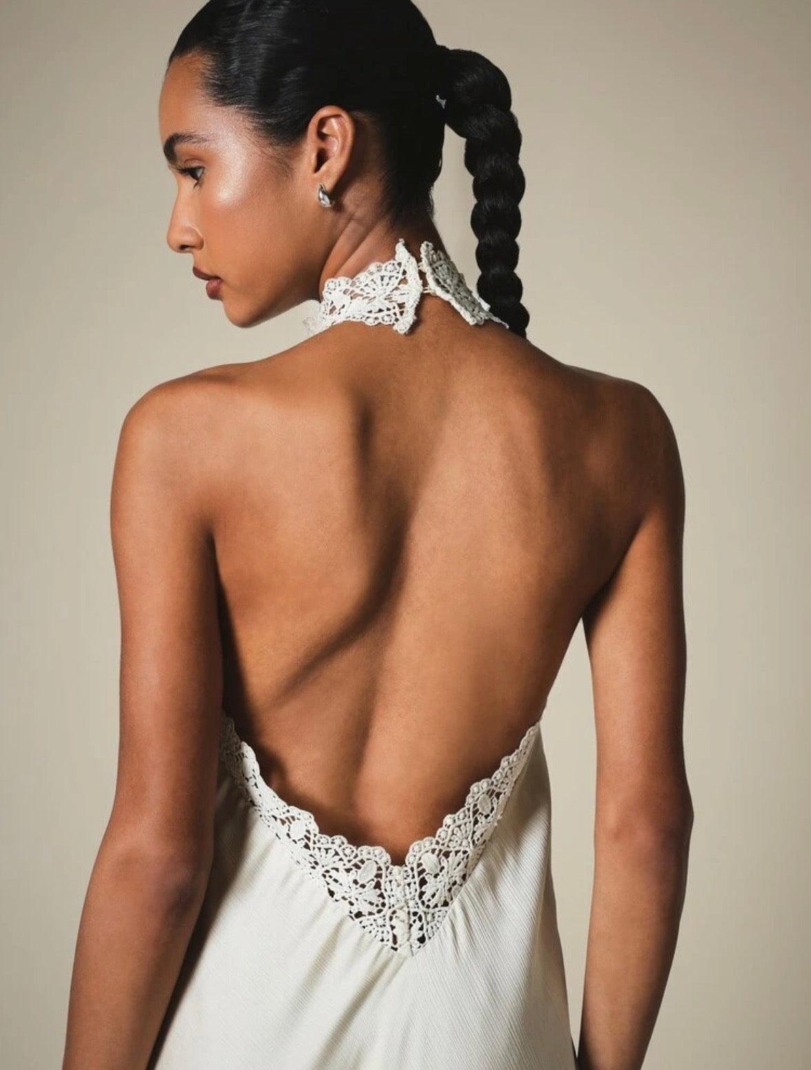 Maddy Lace Halter Midi Dress