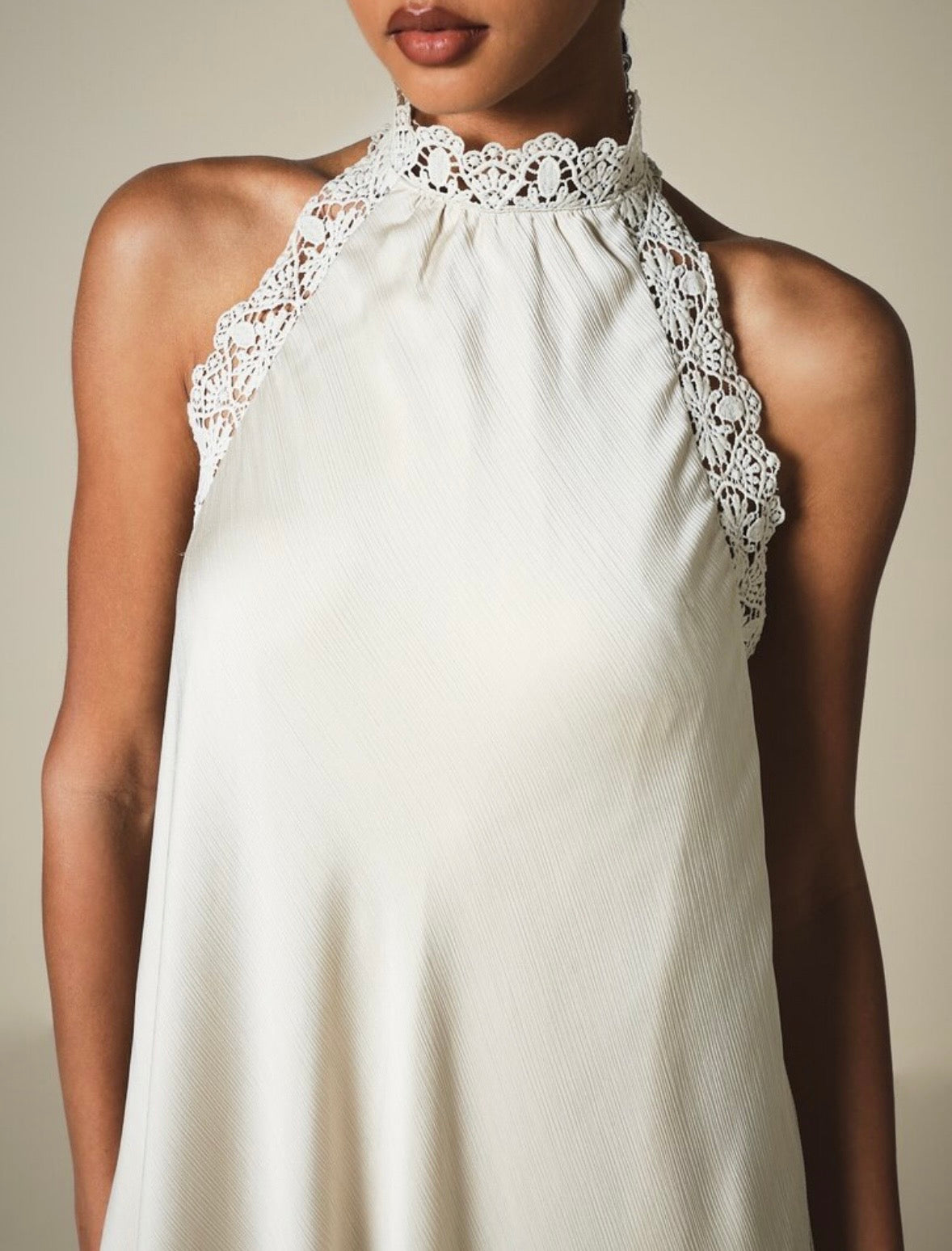 Maddy Lace Halter Midi Dress