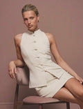 Alisha Mandarin Collar Knot Top