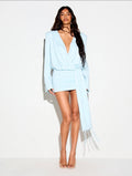 Asteri Fringe Mini Dress - Aqua