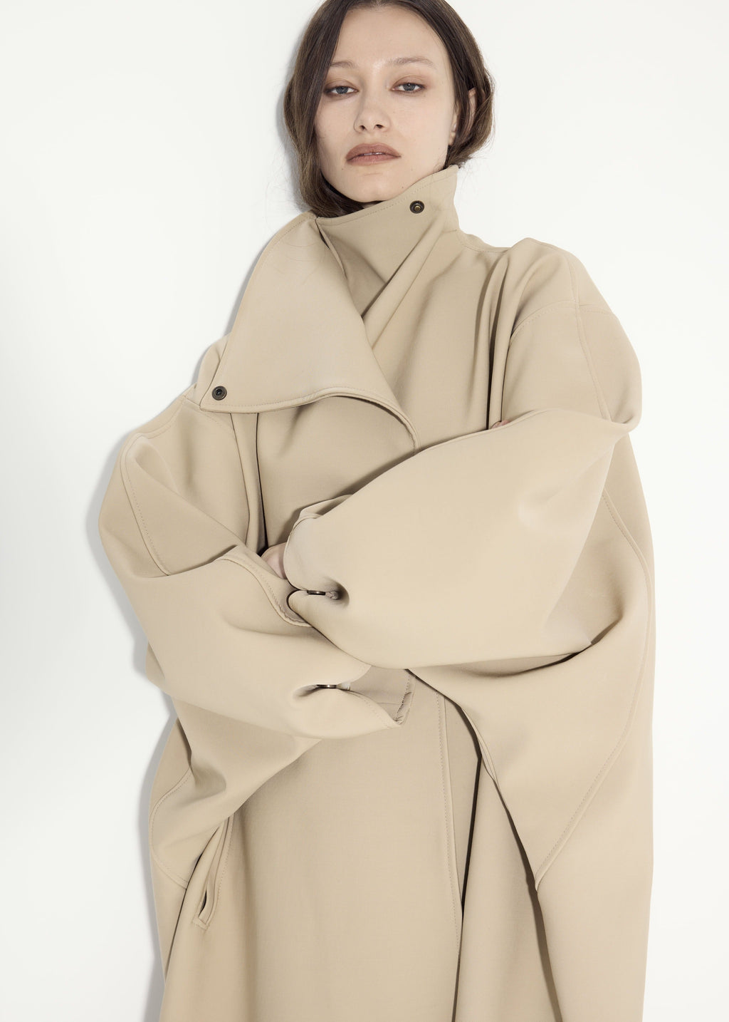 Beige oversized trench coat Diana Milkanova