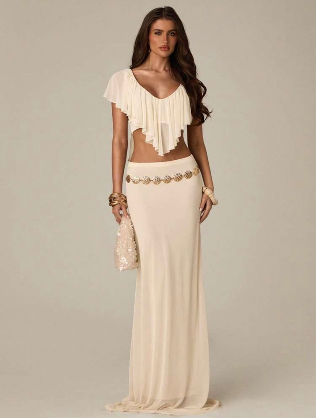 Aurelia Ruffle Maxi Skirt Set (Pre-order)