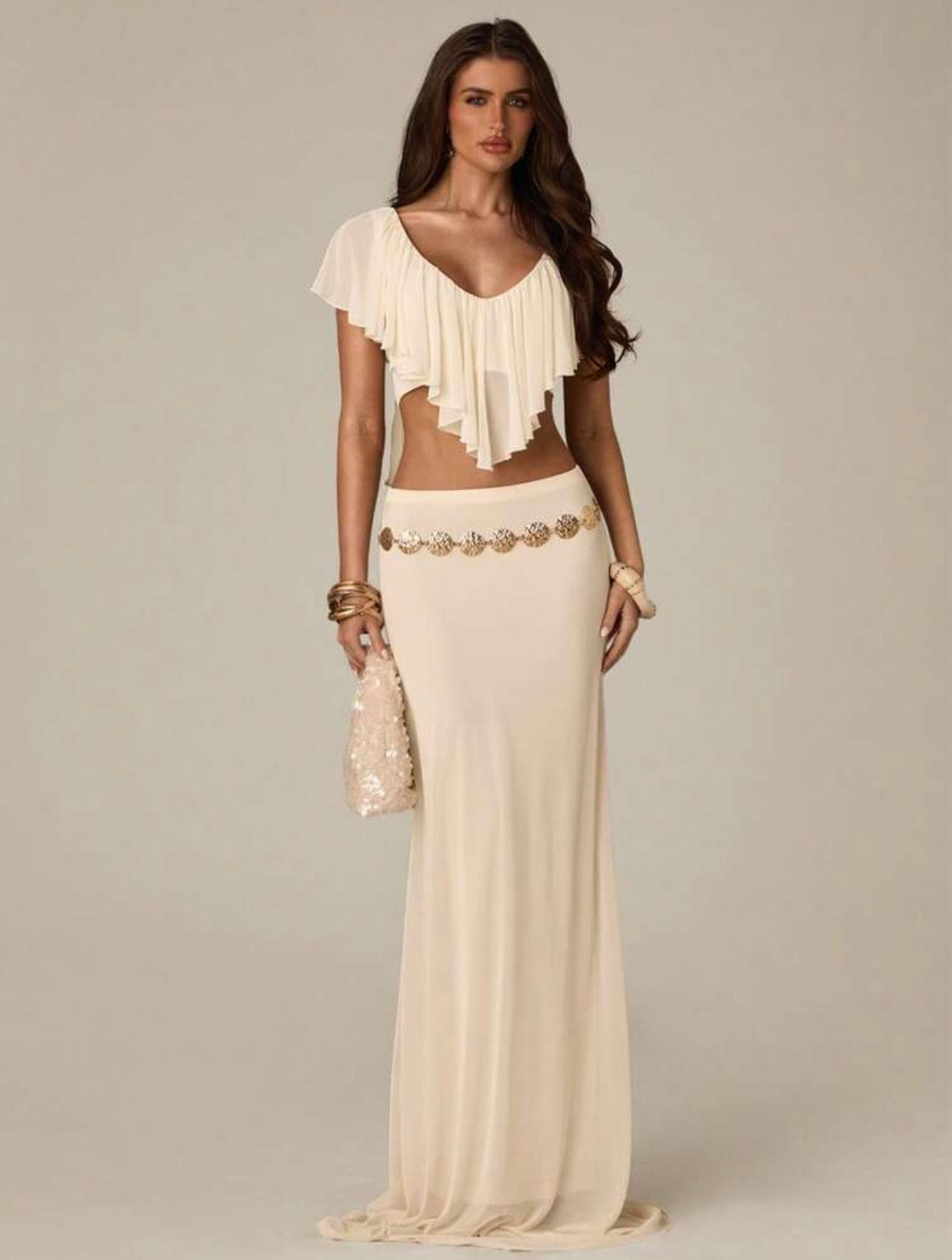 Aurelia Ruffle Maxi Skirt Set (Pre-order)