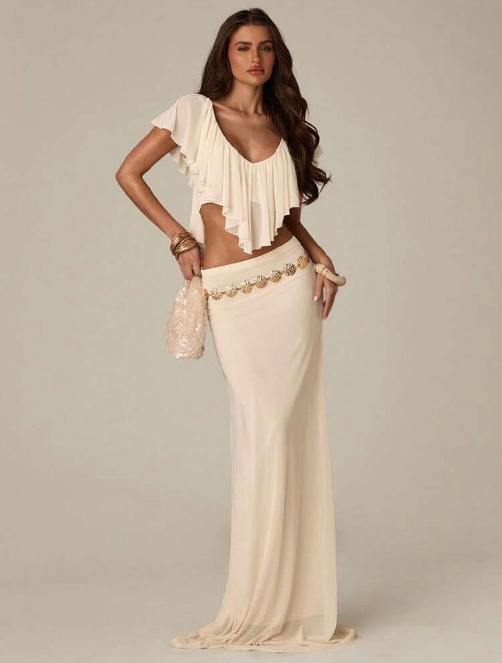 Aurelia Ruffle Maxi Skirt Set (Pre-order)