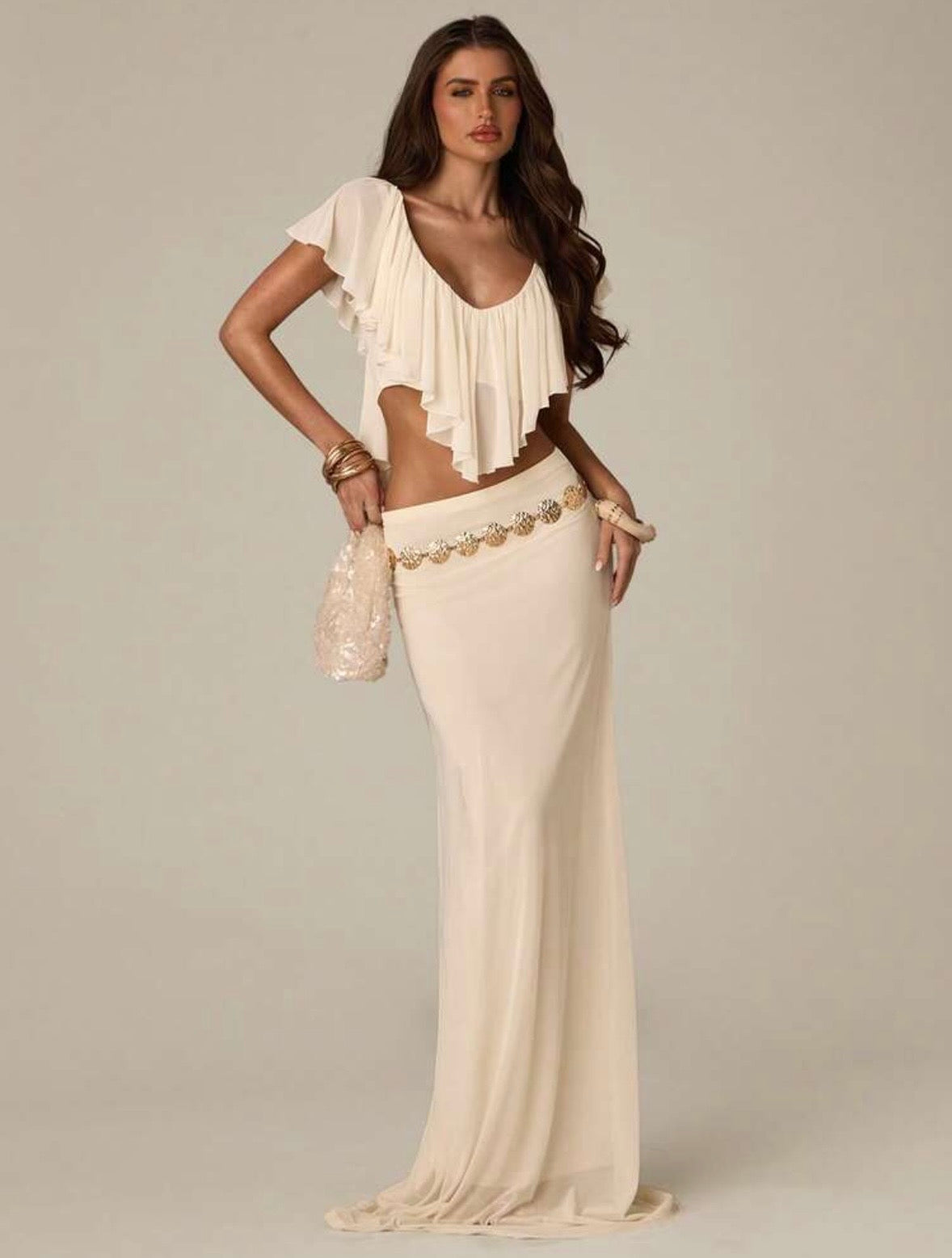 Aurelia Ruffle Maxi Skirt Set (Pre-order)