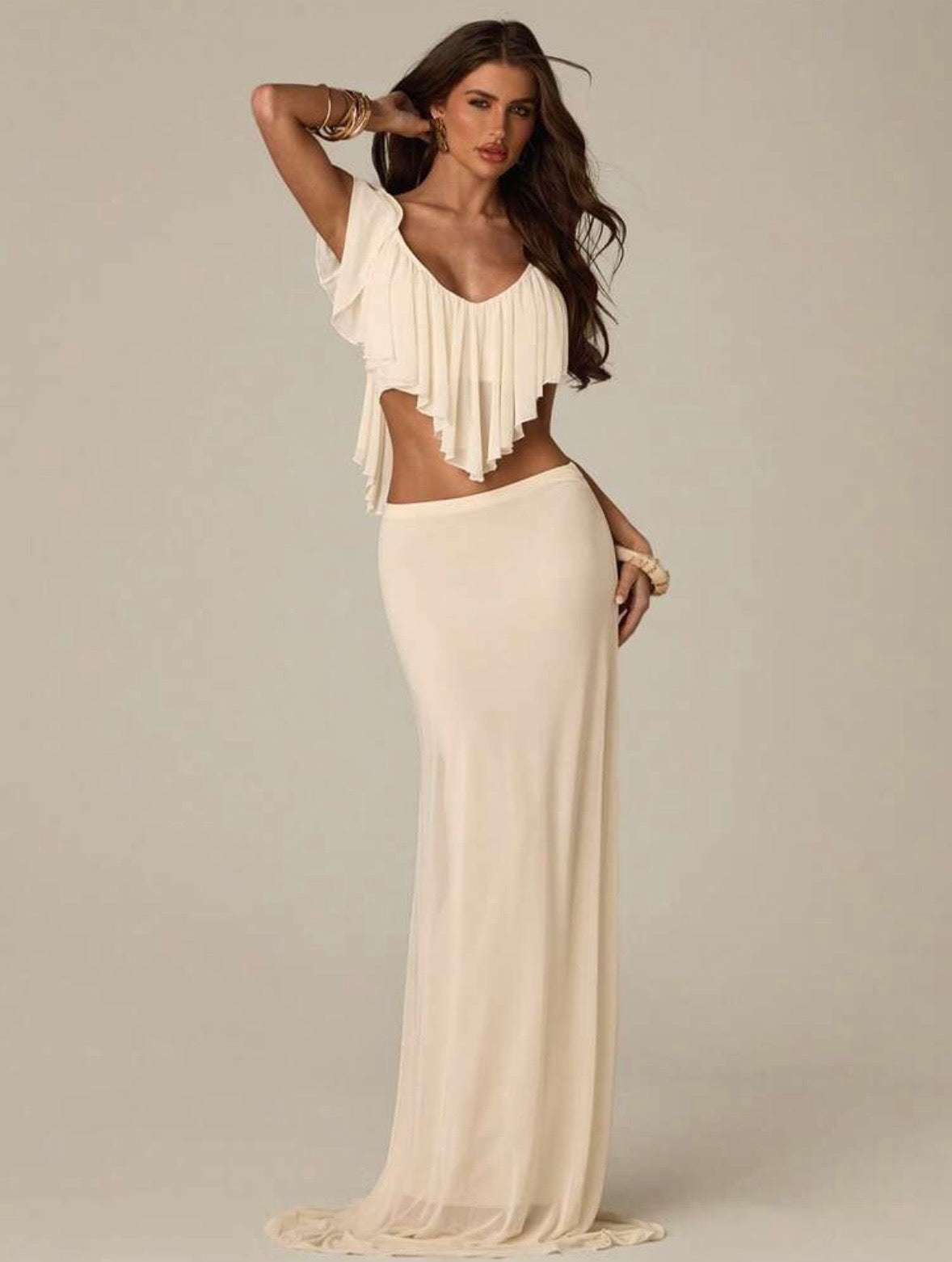 Aurelia Ruffle Maxi Skirt Set (Pre-order)