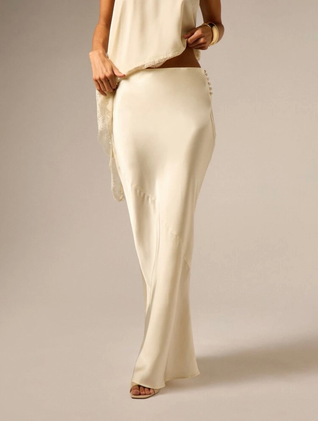 Indie Satin Maxi Skirt