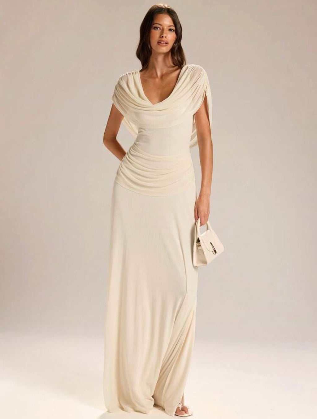 Sommer Draped Backless Maxi Dress