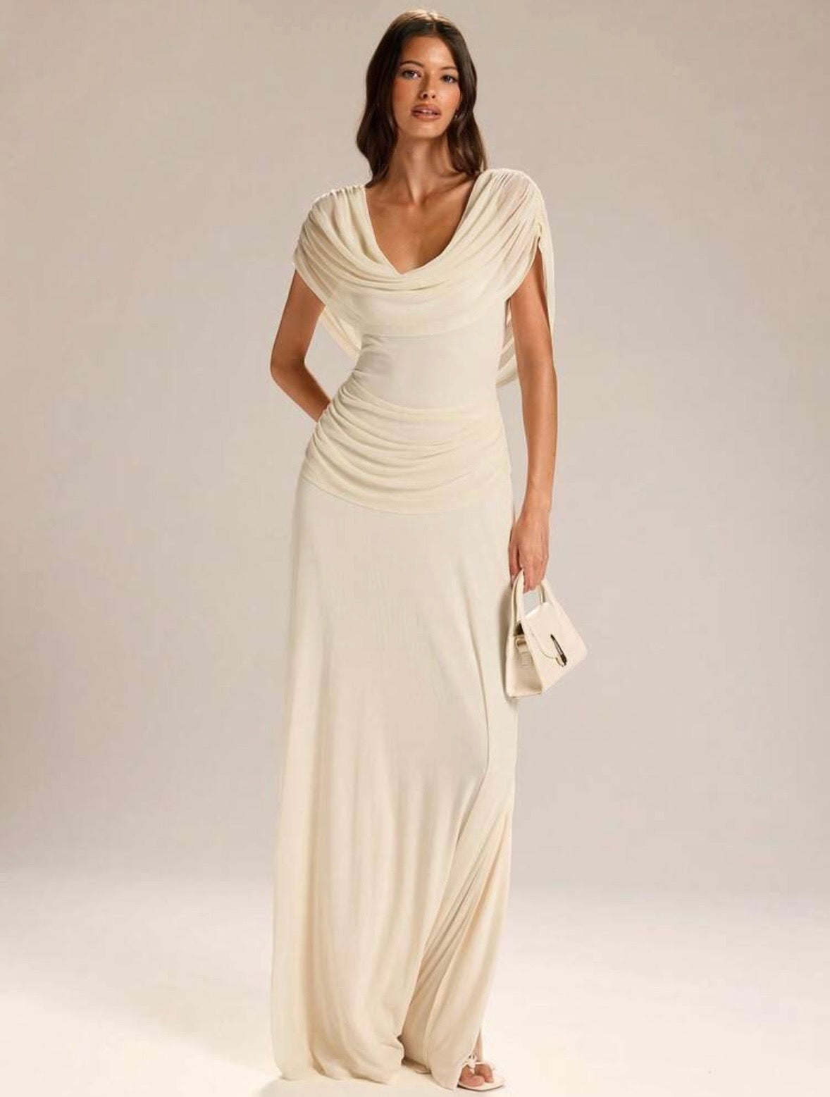 Sommer Draped Backless Maxi Dress