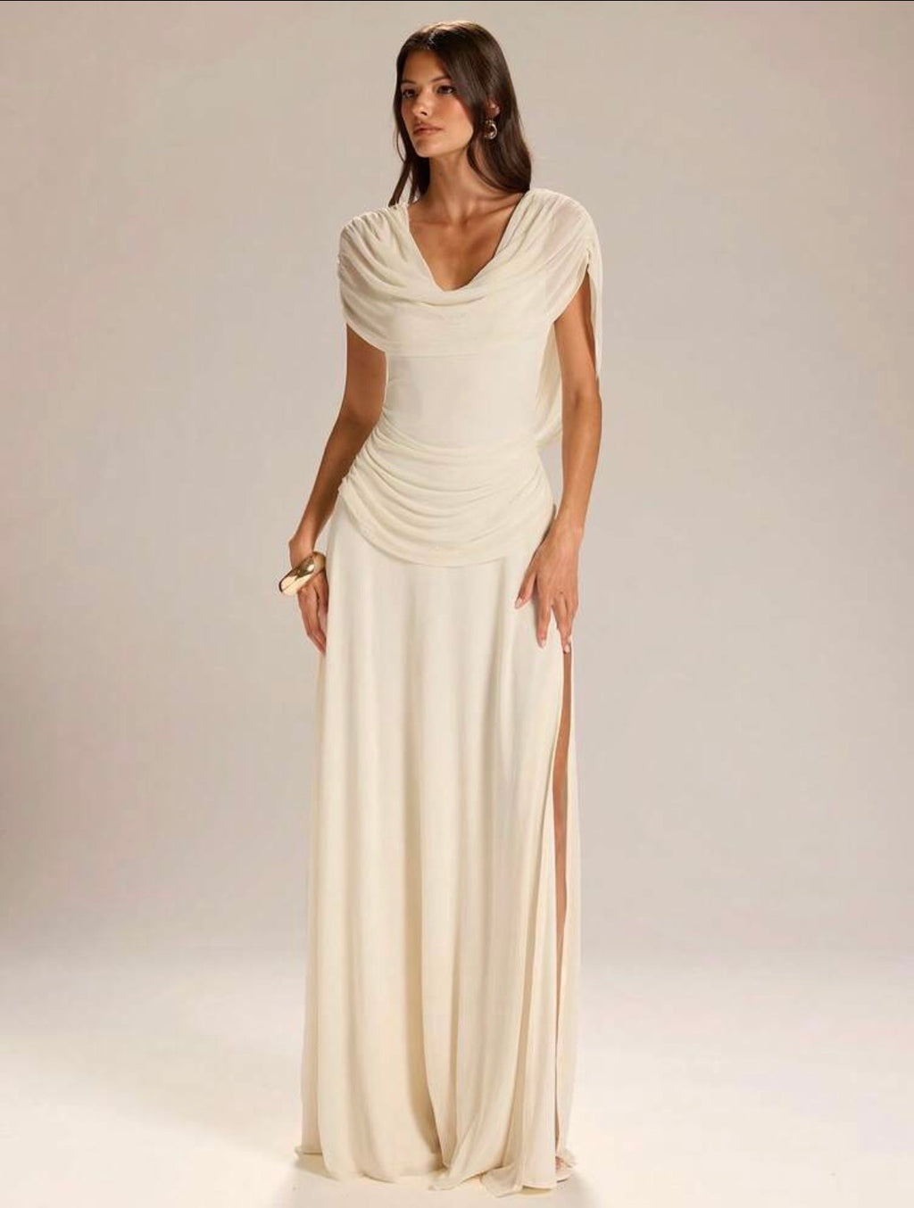 Sommer Draped Backless Maxi Dress
