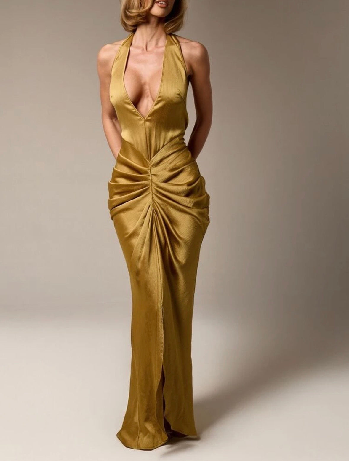 Rida Halter Backless Maxi Dress
