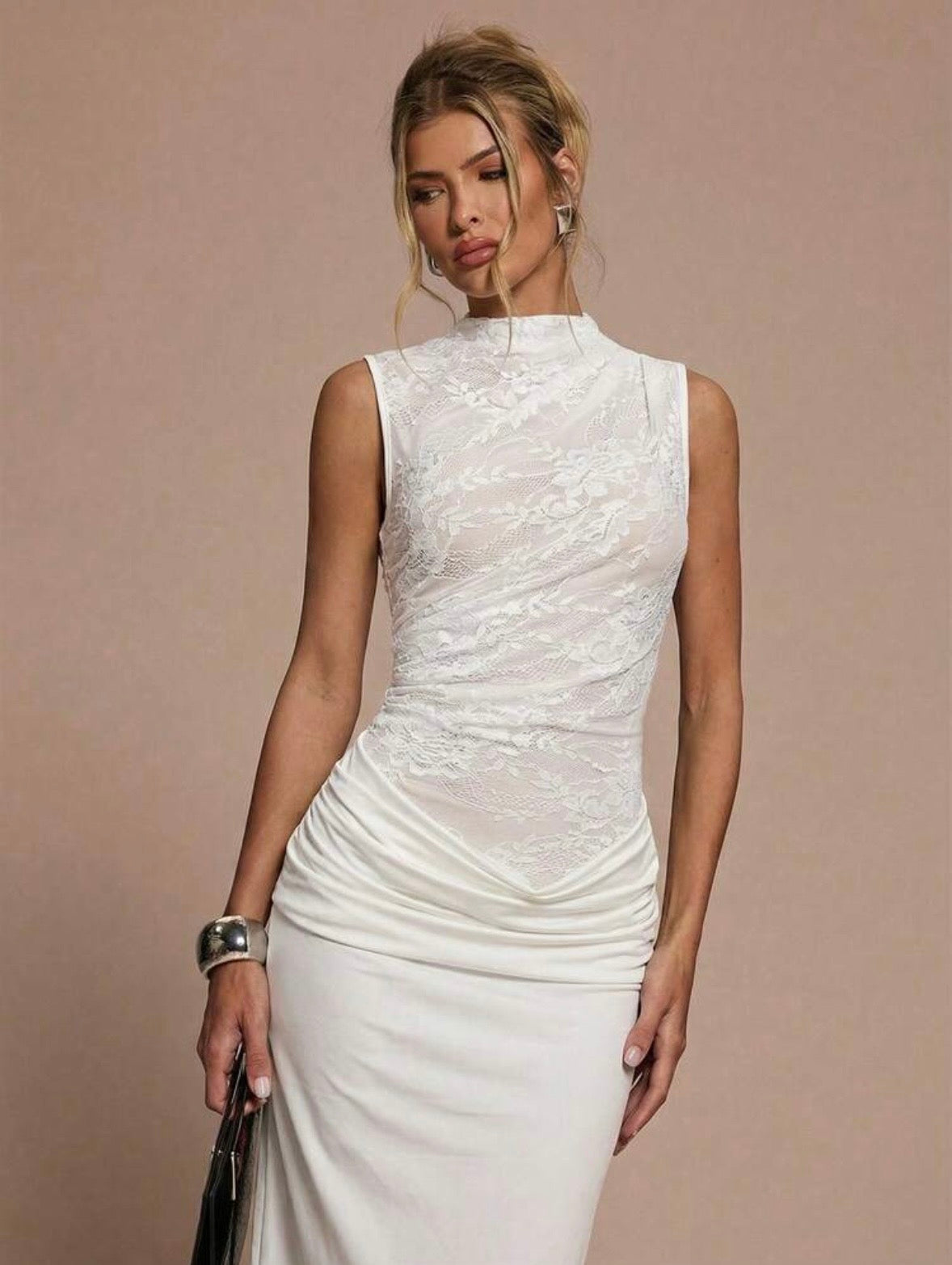 Veya Lace Maxi Dress - White