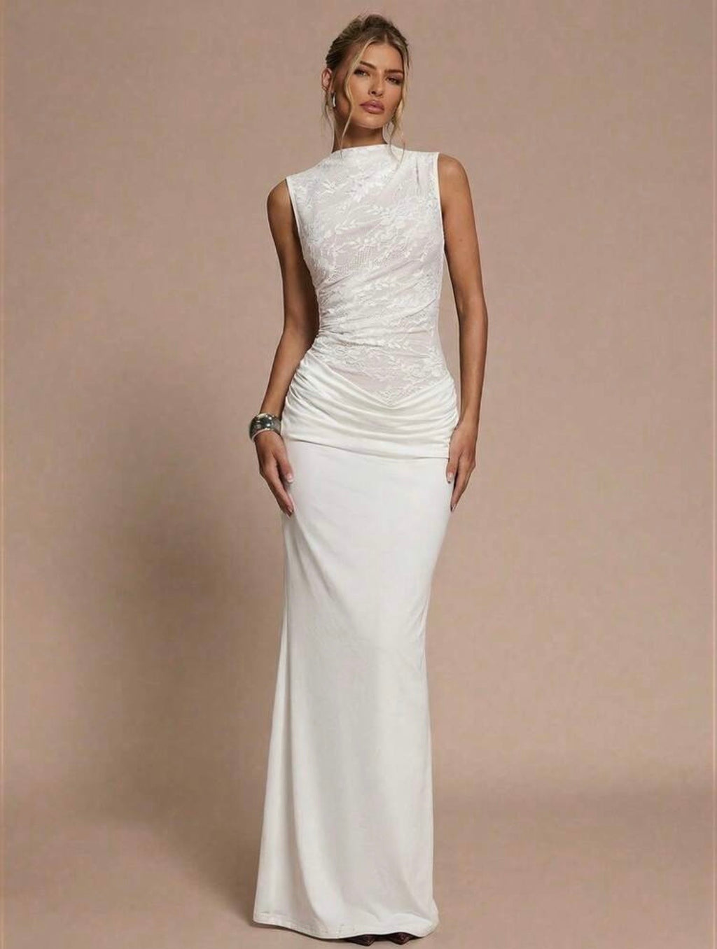 Veya Lace Maxi Dress - White