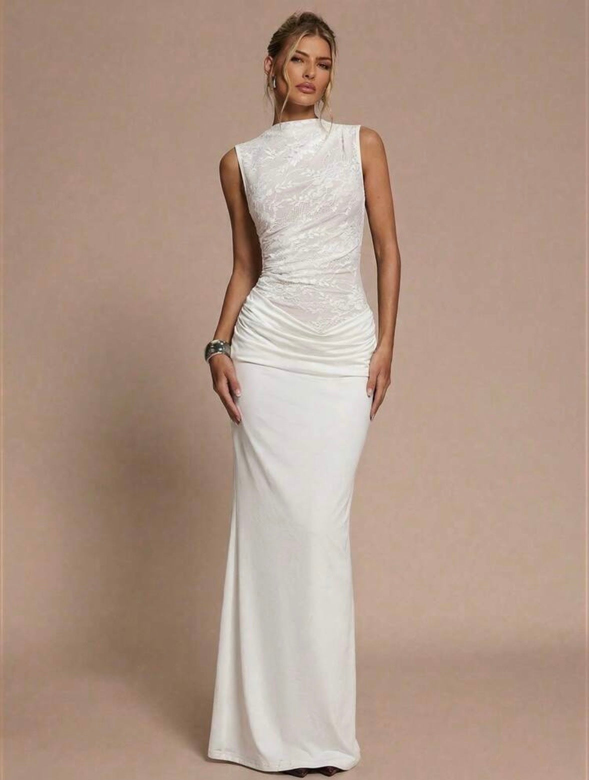 Veya Lace Maxi Dress - White