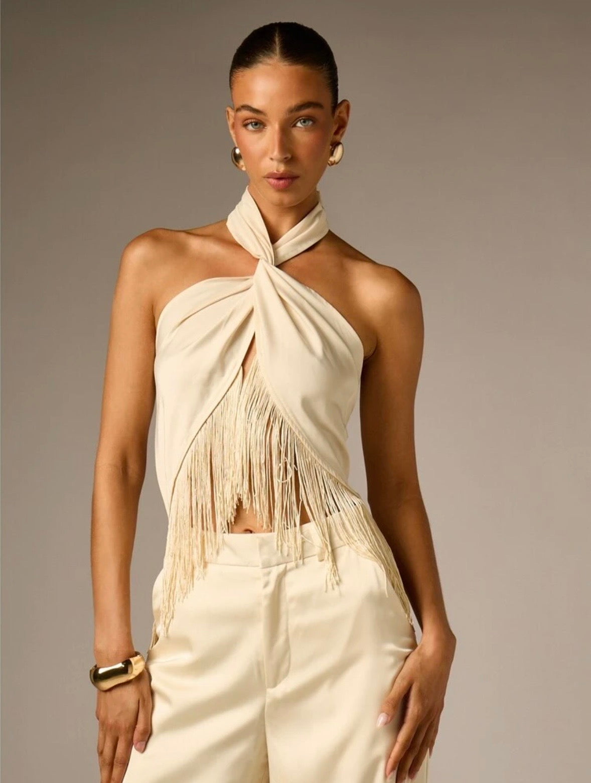 Tova Fringe Halter Top