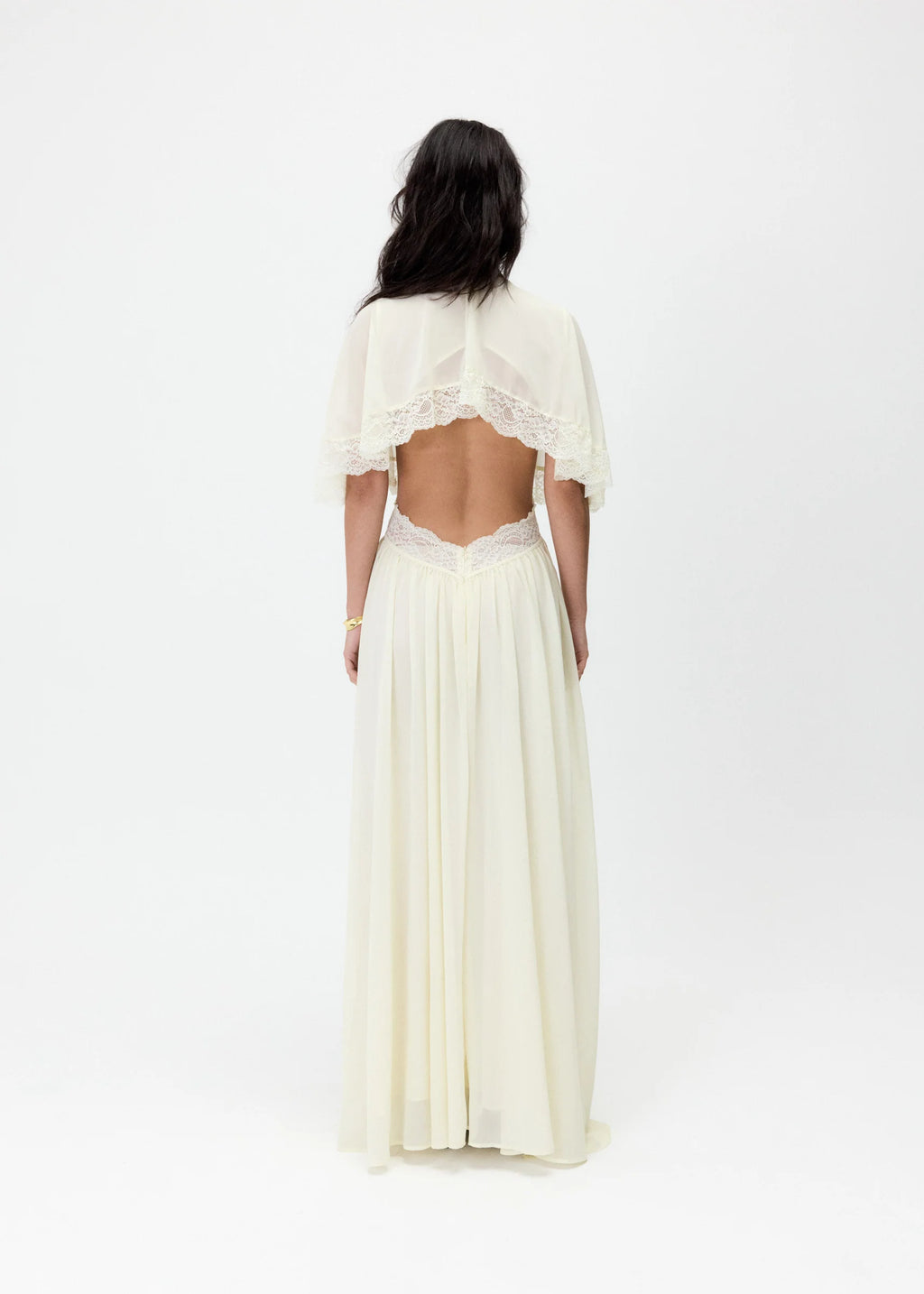 Aurelia Lace Cape Maxi Dress