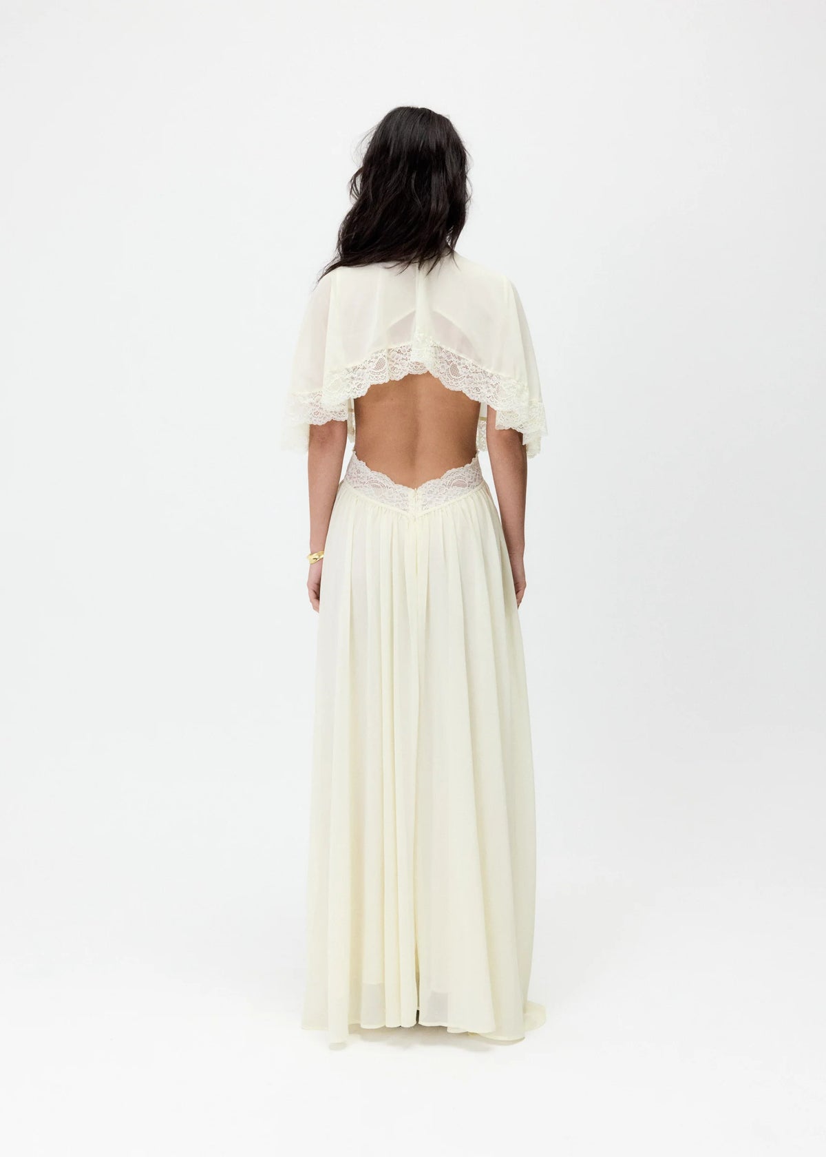 Aurelia Lace Cape Maxi Dress