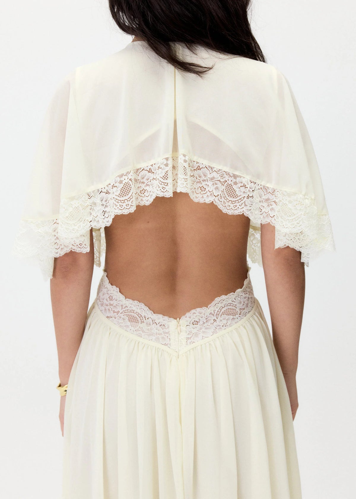 Aurelia Lace Cape Maxi Dress