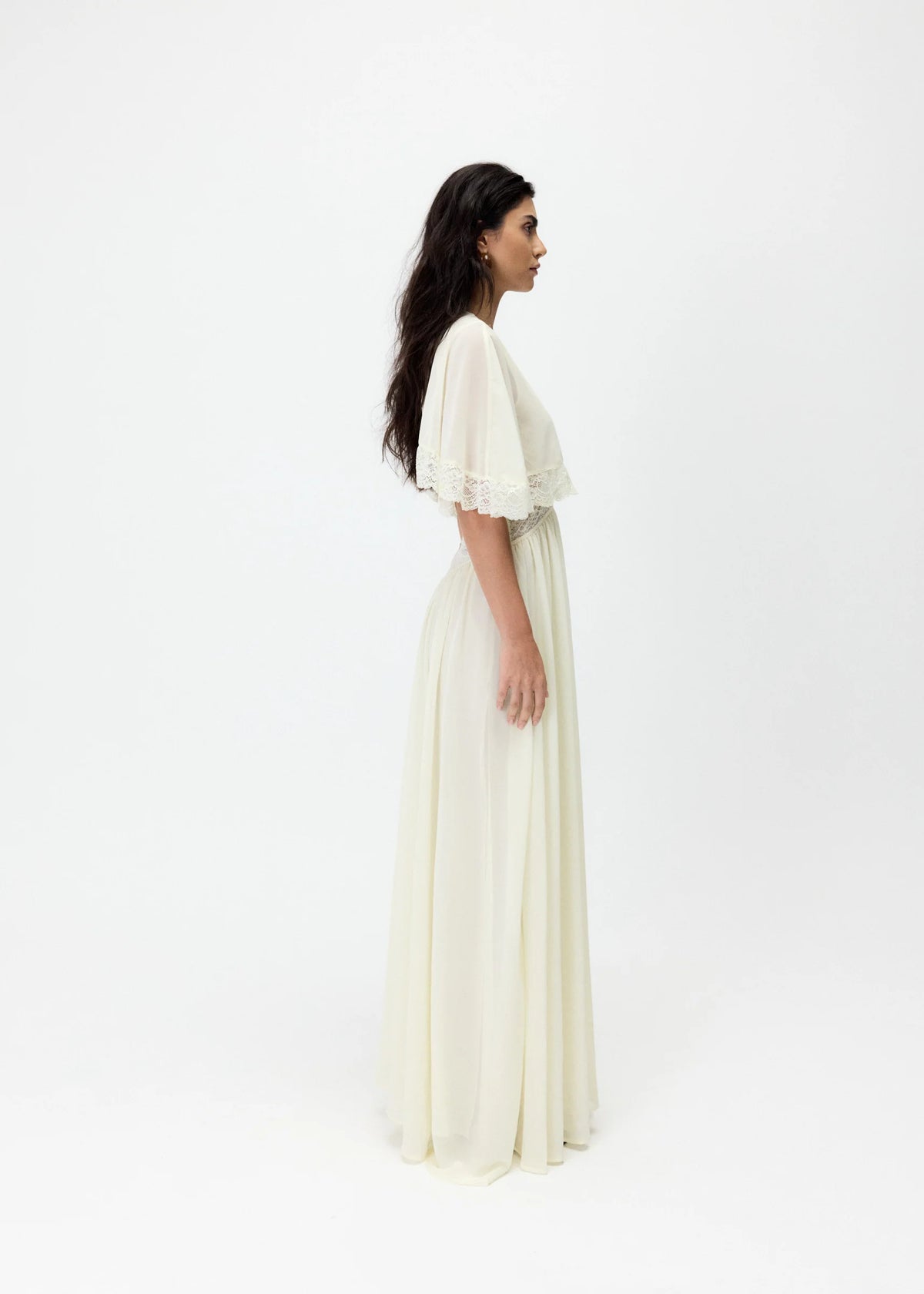Aurelia Lace Cape Maxi Dress