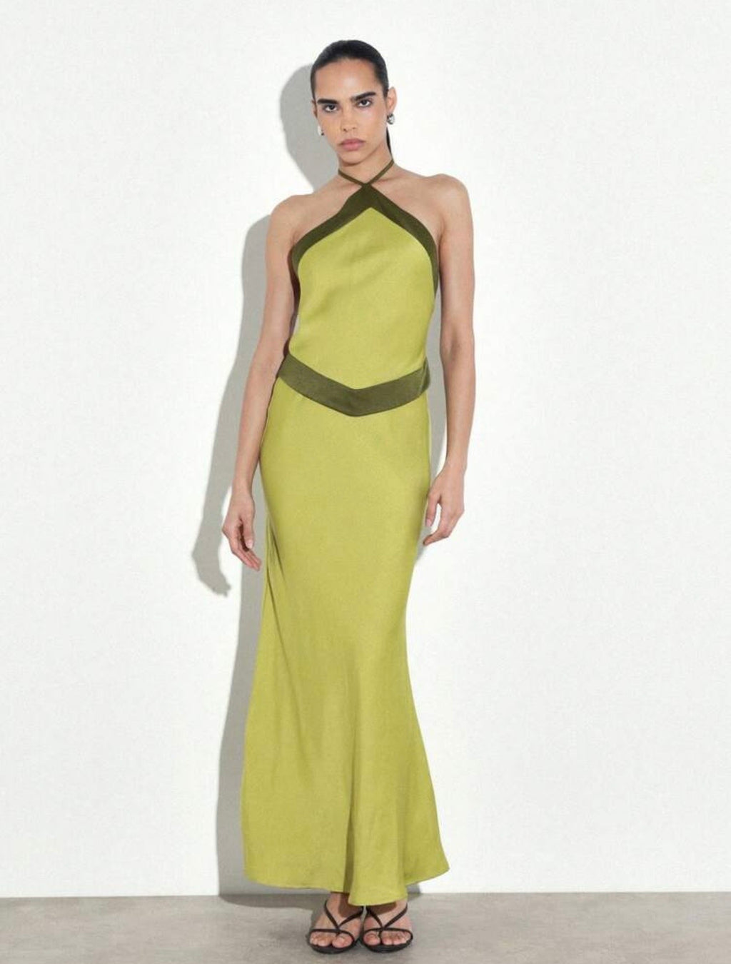 Tiffani Halter Maxi Dress - Olive