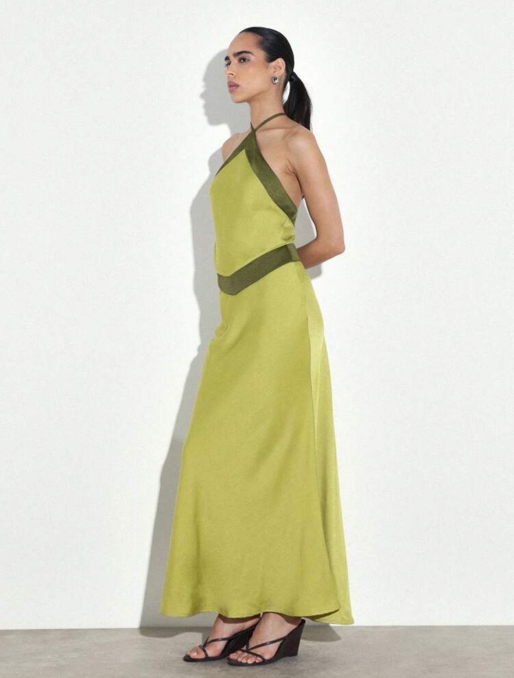 Tiffani Halter Maxi Dress - Olive