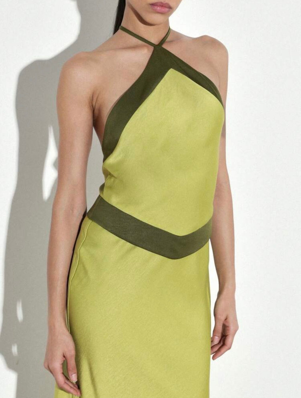 Tiffani Halter Maxi Dress - Olive