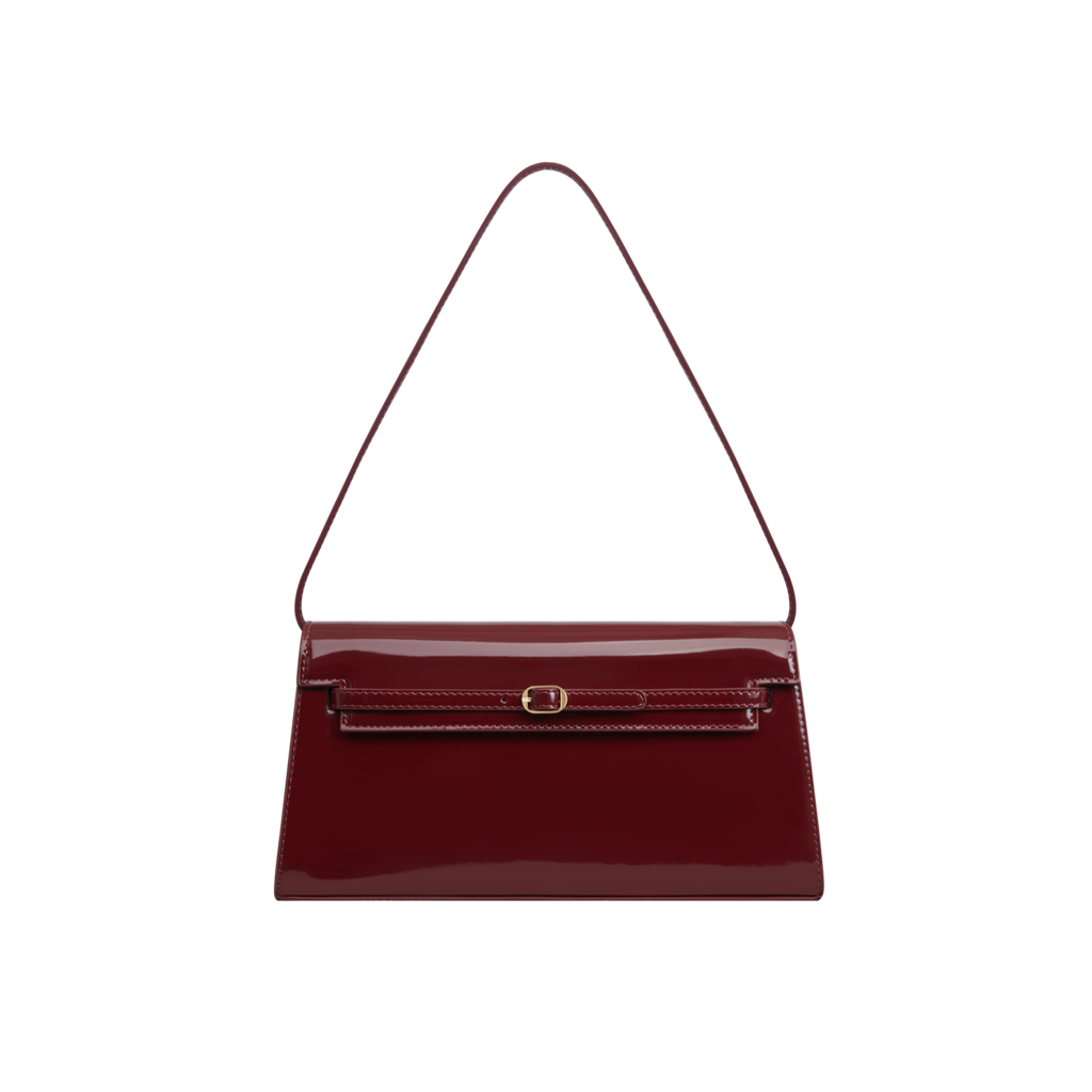 Patent Dark Cherry Shoulder Bag
