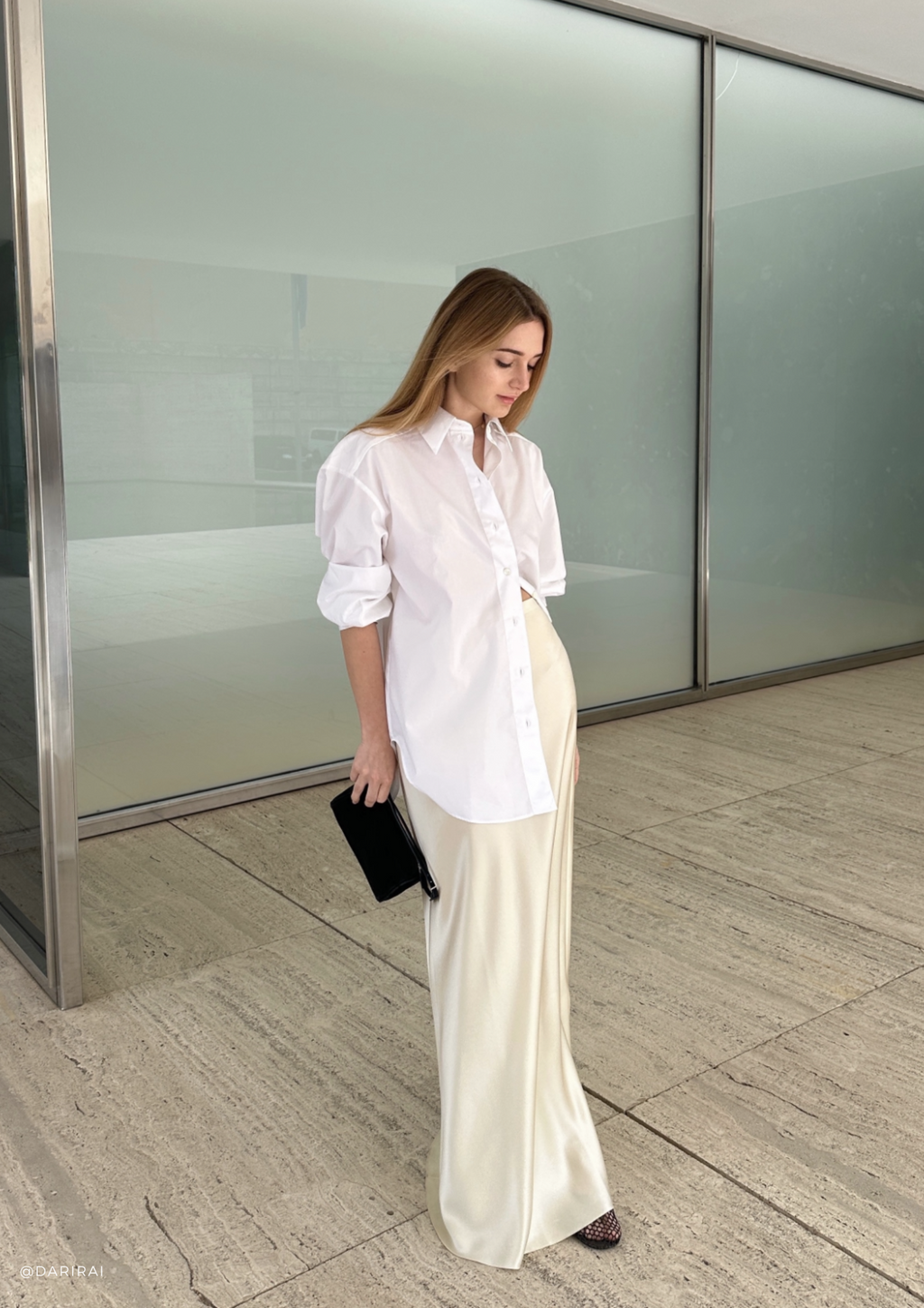 Alyssa Butter-Cream silk satin maxi skirt - Image 9