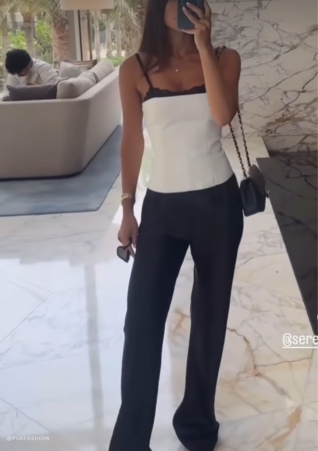 Riviera Black silk satin bias cut slim pants - Image 13