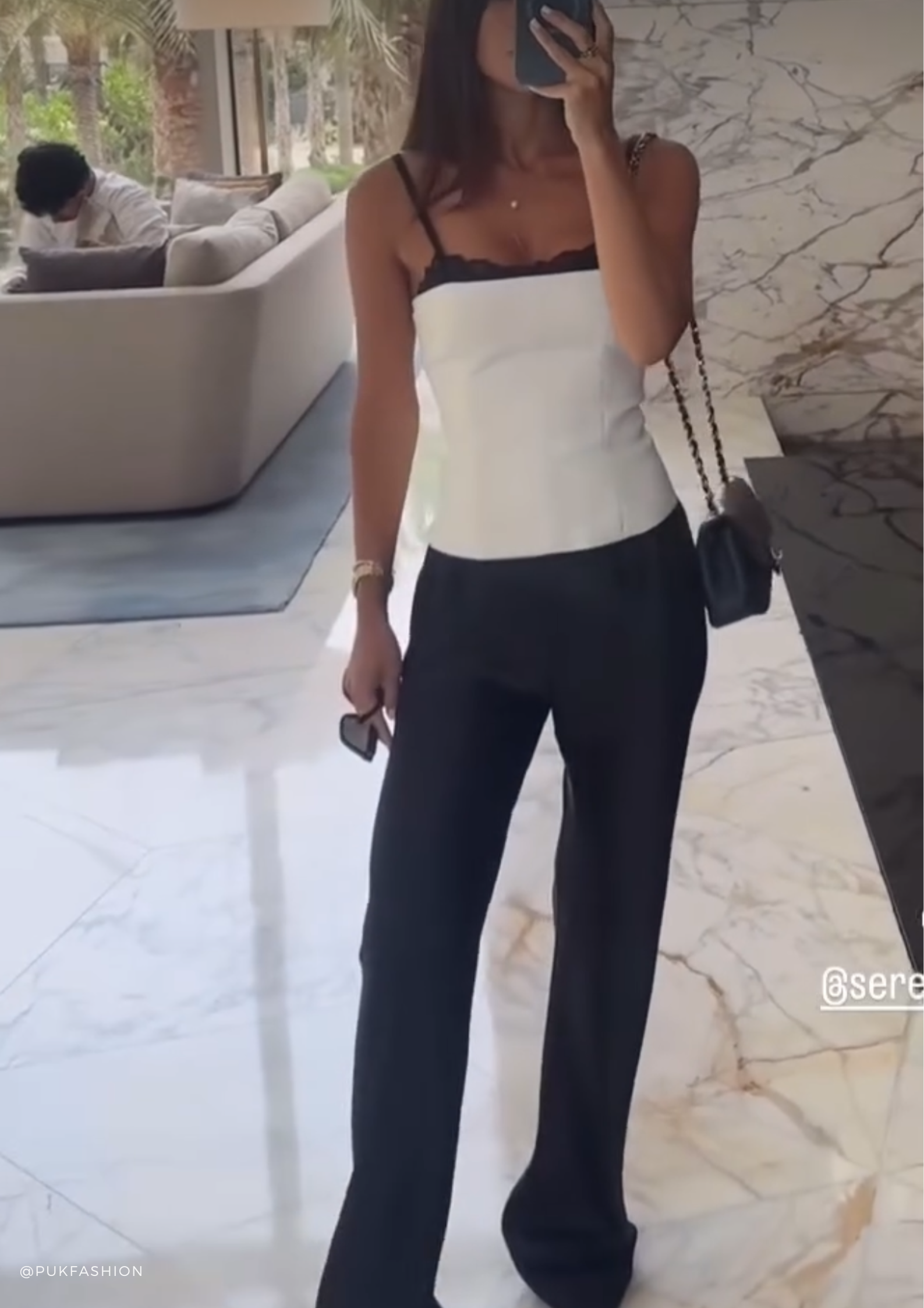 Riviera Black silk satin bias cut slim pants - Image 13