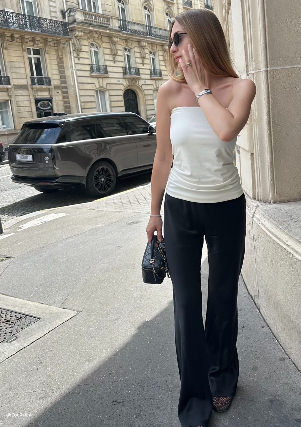 Riviera Black silk satin bias cut slim pants - Image 9