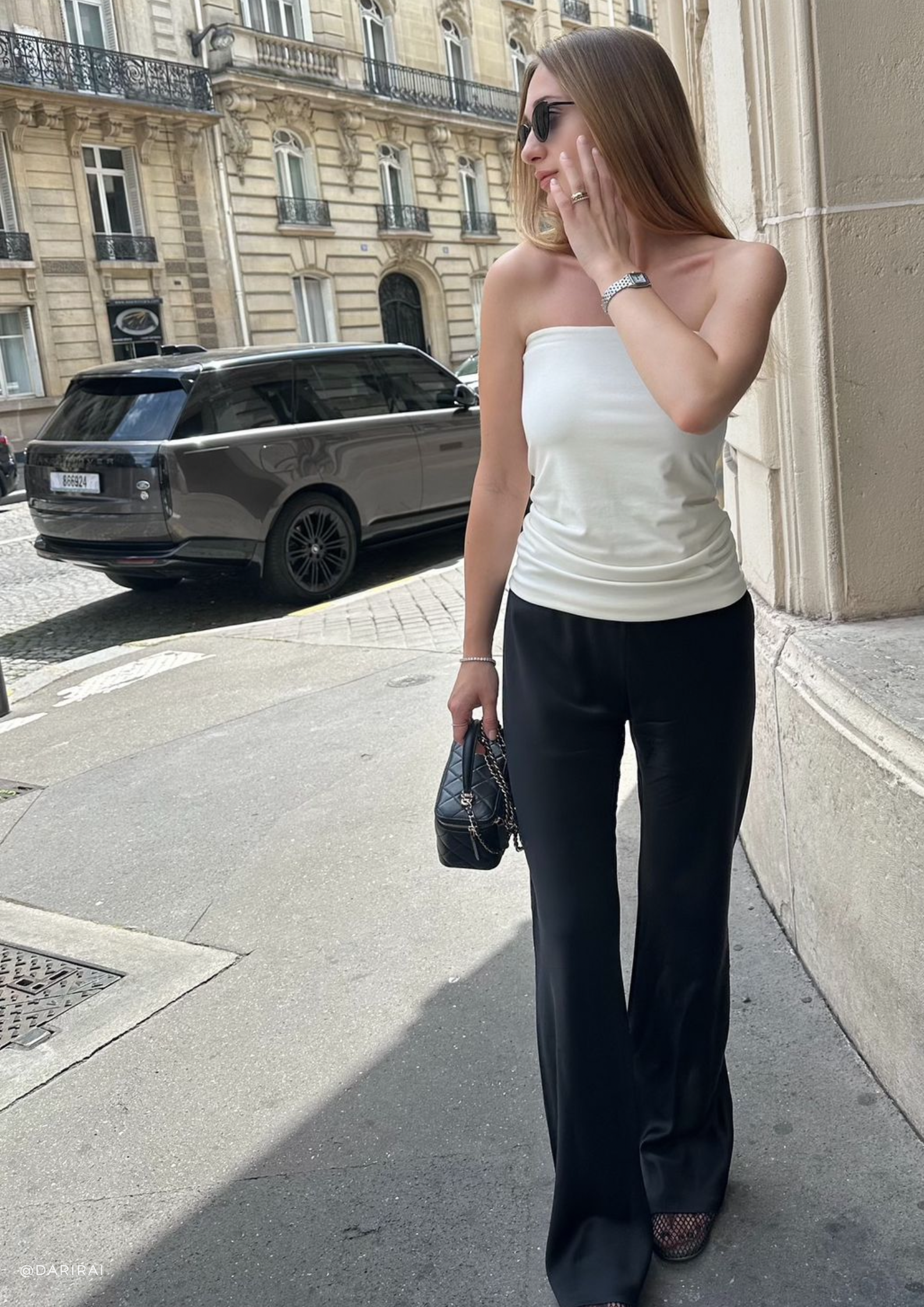 Riviera Black silk satin bias cut slim pants - Image 9